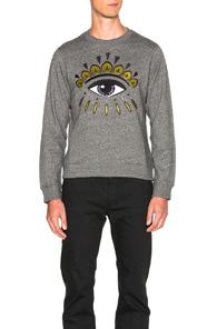 Kenzo Eye Embroidered Sweatshirt In Gray