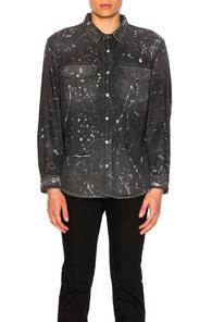 Amiri Western Denim Paint Shirt In Black