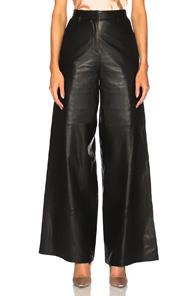 Understated Leather Ultimate For Fwrd Leather High Waisted Wide Leg Trousers In Black