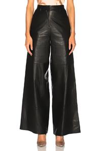 Understated Leather Ultimate For Fwrd Leather High Waisted Wide Leg Trousers In Black