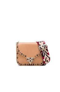 Valentino Guitar Rockstud Tolling Shoulder Bag In Neutrals