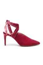 Alexandre Birman Velvet & Suede Sally Ankle Tie Pumps In Pink