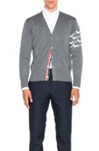 Thom Browne Hector Embroidery Cardigan In Gray