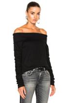 Tibi Ruched Sleeve Sweater In Black