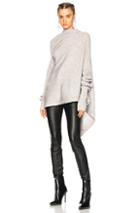 Marques ' Almeida Draped Asymmetric Ribbed Sweater In Gray