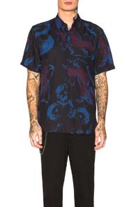 Ksubi Petrol Flower Shirt In Black,blue,floral