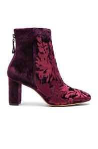 Alexandre Birman Velvet Regina Boots In Red,purple