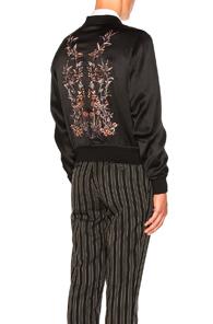 Alexander Mcqueen Embroidered Bomber In Black