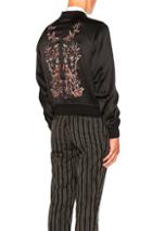 Alexander Mcqueen Embroidered Bomber In Black