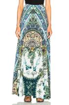Etro Clean Silk Maxi Skirt In Blue,abstract
