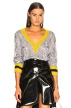 Rag & Bone Emma Cropped V Neck Sweater In Metallics,yellow