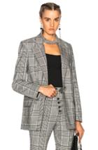 Alexander Wang Single Breasted Blazer In Black,checkered & Plaid