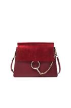 Chloe Medium Leather Faye Bag In Red