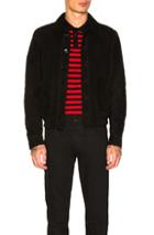 Saint Laurent Suede Blouson Jacket In Black