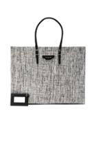 Balenciaga Tween Papier Zip Around Plate In Gray,abstract