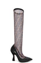 Fendi Mesh Sock Pumps In Brown