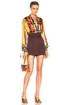 Etro Saffron Shirt In Abstract,green,purple,red,yellow