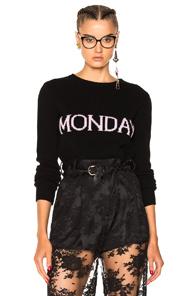 Alberta Ferretti Monday Crewneck Sweater In Black