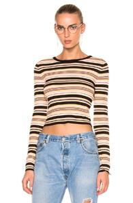 A.l.c. Rene Sweater In Black,brown,neutrals,stripes