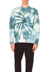 Champion Reverse Weave 68 Weave Crew Tie Dye Sweatshirt In Ombre & Tie Dye,blue