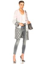 Prabal Gurung Curved Sleeve Cable Cardigan In Gray,pink