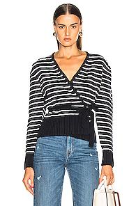 Alexachung Ballet Cardigan In Blue,stripes,white