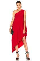 Norma Kamali One Shoulder Diagonal Dress In Red