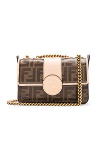 Fendi Mini Logo Print Double F In Brown,neutral
