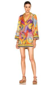 Missoni Mare Bell Sleeve Dress In Blue,green,orange,yellow