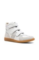 Maison Margiela Calfskin Velcro High Tops In Neutrals,white