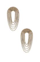 Alessandra Rich Draped Circle Crystal Earrings In Metallic