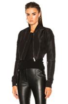 Rick Owens Glitter Flight Bomber Jacket In Black