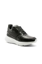 Alexander Mcqueen Leather Lace Up Sneakers In Black