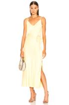 Frame Satin Tie Slip Dress In Yellow