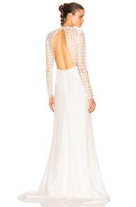 Self-portrait Eva Backless Silk Wedding Dress In White