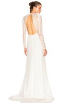 Self-portrait Eva Backless Silk Wedding Dress In White