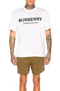 Burberry Logo Print Tee In White