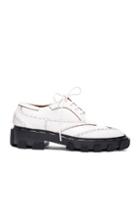 Balenciaga Shiny Leather Derbies In White