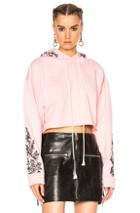 Adaptation X Chain Gang For Fwrd Cropped Black Roses Hoodie In Pink