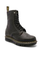 Yohji Yamamoto X Dr. Martens Leather Cube Flex 10 Eye Boots In Black