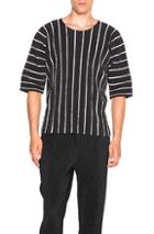 Issey Miyake Homme Plisse Flags Shirt In Black,stripes