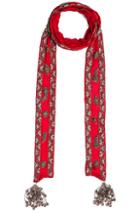 Roberto Cavalli Embroidered Scarf In Red