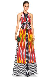 Altuzarra Peacock Dress In Red,abstract,black
