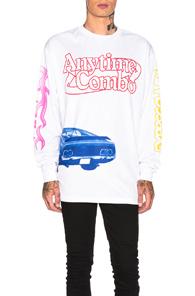 Calvin Klein Est. 1978 Graphic Long Sleeve Tee In Blue,red,pink,white