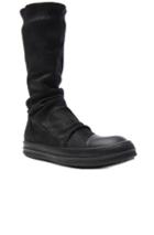Rick Owens Leather Sock Sneaks In Black