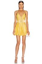 Raisa&vanessa Strass Embellished V Neck Mini Dress In Yellow