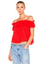 Nicholas Cotton Voile Sofia Ruffle Top In Red