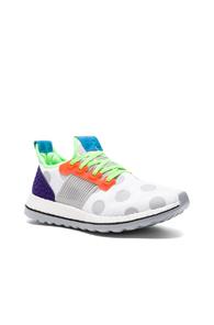 Kolor X Adidas Pure Boost In White,neon,geometric Print
