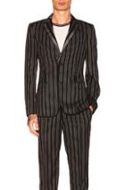Alexander Mcqueen Stripe Wool Blazer In Stripes,gray,black