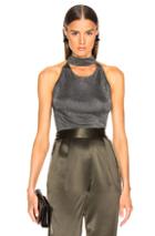 Fleur Du Mal Choker Top In Metallic,gray